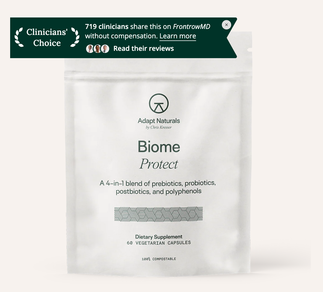 Biome Protect by Adapt Naturals supplement pouch